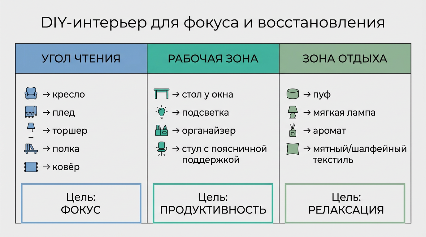 DIY-интерьер для фокуса и восстановления